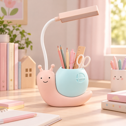 Cute Snail LED Desk Lamp with Pen Holder